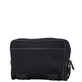 モンブラン セカンドバッグ クラッチバッグ ブラック キャンバス レザー メンズ MONTBLANC 【中古】